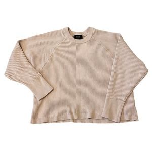 Vici Light Pink Ribbed Crew Neck Cropped Sweater